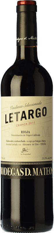 Free Shipping | Red wine D. Mateos Letargo Aged D.O.Ca. Rioja The Rioja Spain Tempranillo, Grenache, Graciano 75 cl