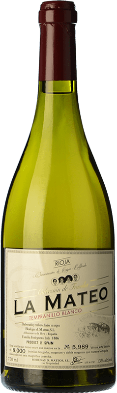 Free Shipping | White wine D. Mateos La Mateo Fermentado en Barrica Aged D.O.Ca. Rioja The Rioja Spain Tempranillo White 75 cl