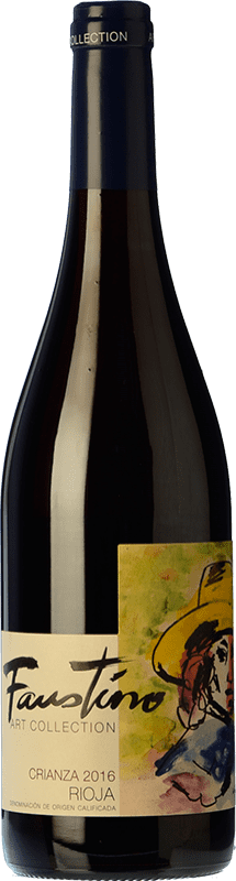 7,95 € Spedizione Gratuita | Vino Rosso Faustino Art Collection Crianza — Invecchiato in Botte D.O.Ca. Rioja