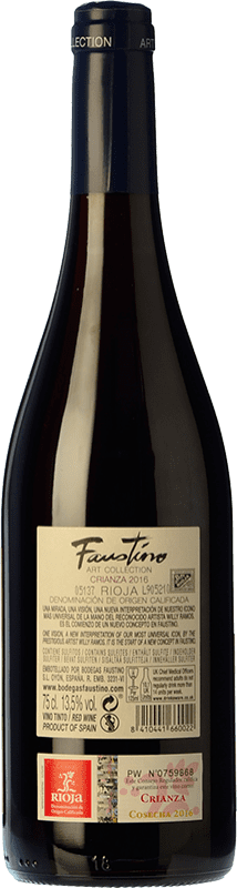 9,95 € Free Shipping | Red wine Faustino Art Collection Crianza D.O.Ca. Rioja The Rioja Spain Tempranillo Bottle 75 cl
