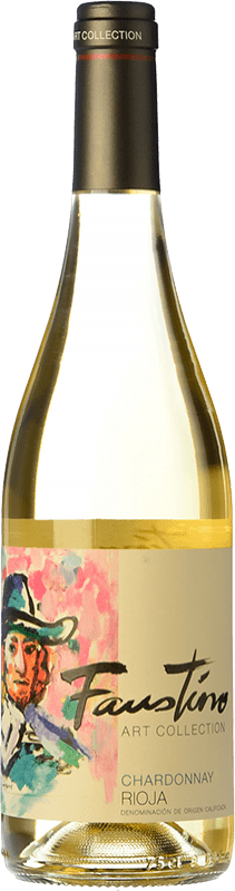 Бесплатная доставка | Белое вино Faustino Art Collection D.O.Ca. Rioja Ла-Риоха Испания Chardonnay 75 cl