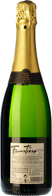 9,95 € Free Shipping | White sparkling Faustino Art Collection Brut Reserva D.O. Cava Spain Macabeo, Chardonnay Bottle 75 cl