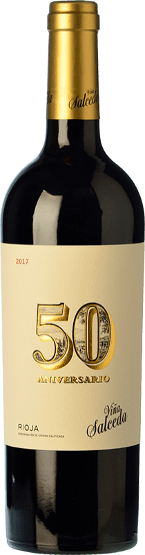 29,95 € Free Shipping | Red wine Viña Salceda 50 Aniversario Reserva D.O.Ca. Rioja The Rioja Spain Tempranillo Bottle 75 cl