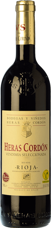Envío gratis | Vino Tinto Heras Cordón VS Vendimia Seleccionada Crianza D.O.Ca. Rioja La Rioja España Tempranillo, Graciano, Mazuelo 75 cl