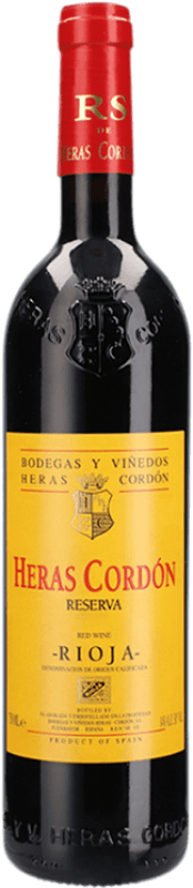 Бесплатная доставка | Красное вино Heras Cordón Резерв D.O.Ca. Rioja Ла-Риоха Испания Tempranillo, Graciano, Mazuelo 75 cl