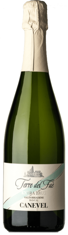 Envoi gratuit | Blanc mousseux Canevel Terre del Faè Extra- Brut D.O.C.G. Prosecco di Conegliano-Valdobbiadene Vénétie Italie Glera 75 cl