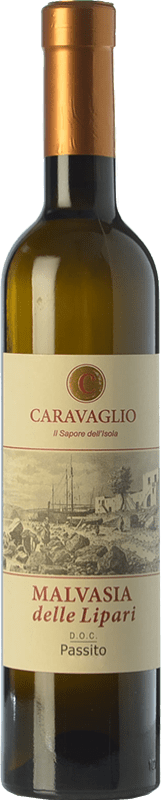Kostenloser Versand | Süßwein Caravaglio Passito D.O.C. Malvasia delle Lipari Sizilien Italien Malvasia, Corinto Eco — Biologisch Medium-Flasche 50 cl