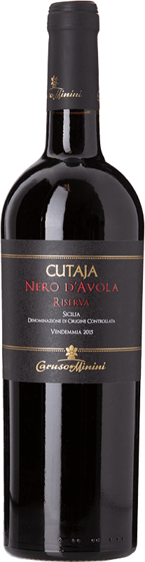 Free Shipping | Red wine Caruso e Minini Cutaja Reserve D.O.C. Sicilia Sicily Italy Nero d'Avola 75 cl