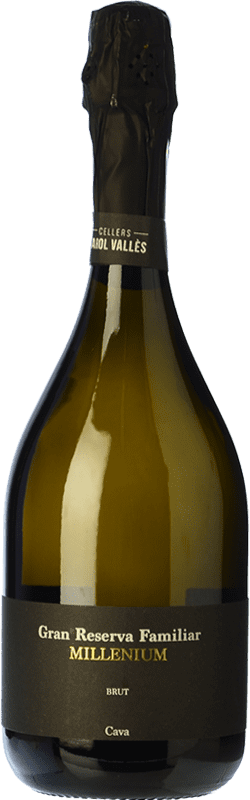 Free Shipping | White sparkling Carol Vallès Millenium Brut Grand Reserve D.O. Cava Spain Macabeo, Xarel·lo, Chardonnay, Parellada Organic 75 cl