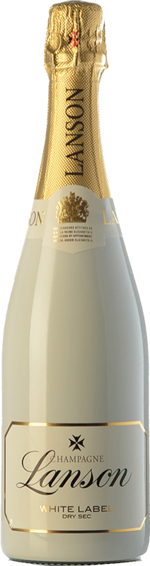 Бесплатная доставка | Белое игристое вино Lanson White Label сухой A.O.C. Champagne шампанское Франция Pinot Black, Chardonnay, Pinot Meunier 75 cl