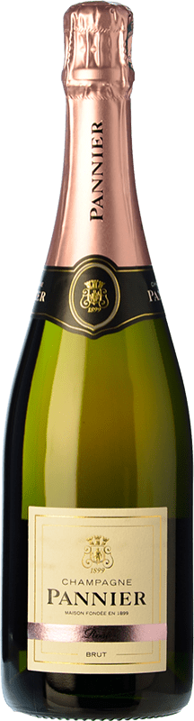 Бесплатная доставка | Розовое игристое вино Pannier Brut — брют Rosé — Розе A.O.C. Champagne шампанское Франция Pinot Noir — Пино Нуар, Chardonnay — Шардоне, Pinot Meunier — Пино Менье 75 cl