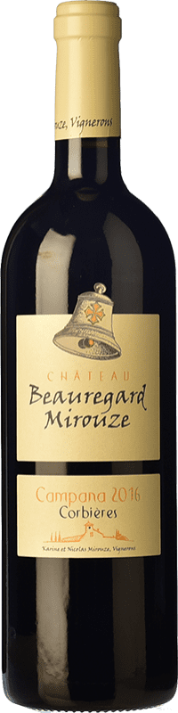 Free Shipping | Red wine Château de Beauregard Mirouze Campana Rouge Young I.G.P. Vin de Pays Languedoc Languedoc France Syrah, Grenache Organic 75 cl