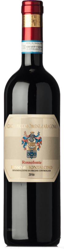 Бесплатная доставка | Красное вино Piccolomini d'Aragona Rossofonte D.O.C. Rosso di Montalcino Тоскана Италия Sangiovese 75 cl