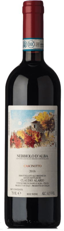 Free Shipping | Red wine Claudio Alario Cascinotto D.O.C. Nebbiolo d'Alba Piemonte Italy Nebbiolo 75 cl