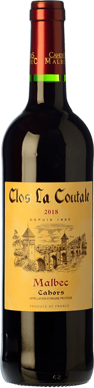 免费送货 | 红酒 Clos La Coutale 岁 A.O.C. Cahors 皮埃蒙特 法国 Merlot, Malbec 75 cl