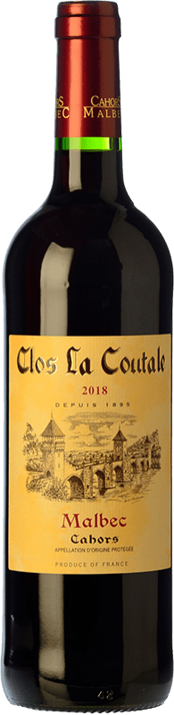 Free Shipping | Red Wine Clos La Coutale Crianza — Aged A.O.C. Cahors Piemonte France Merlot, Malbec 75 cl