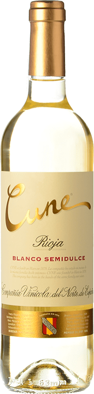 Бесплатная доставка | Белое вино Norte de España - CVNE Cune Semiseco — Полусухое D.O.Ca. Rioja Ла-Риоха Испания Garnacha — Гренаш, Viura — Виура, Malvasia — Мальвасия 75 cl