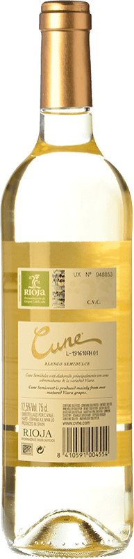 5,95 € Envío gratis | Vino blanco Norte de España - CVNE Cune Semidulce D.O.Ca. Rioja La Rioja España Viura, Malvasía, Garnacha Blanca Botella 75 cl