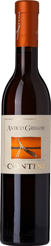 88,95 € Бесплатная доставка | Белое вино Contini Antico Gregori D.O.C. Vernaccia di Oristano Полубутылка 37 cl