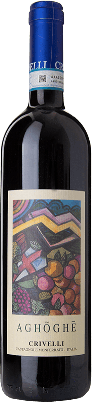 Free Shipping | Red wine Crivelli Rosso Agoghé D.O.C. Monferrato Piemonte Italy Syrah, Ruchè 75 cl