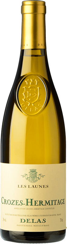 Бесплатная доставка | Белое вино Delas Frères Les Launes Blanc A.O.C. Crozes-Hermitage Рона Франция Roussanne, Marsanne 75 cl