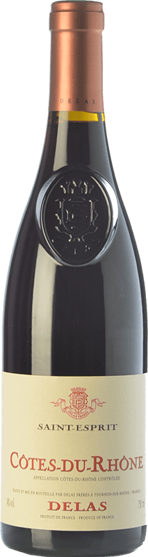 10,95 € Spedizione Gratuita | Vino Rosso Delas Frères Saint Esprit Rovere A.O.C. Côtes du Rhône