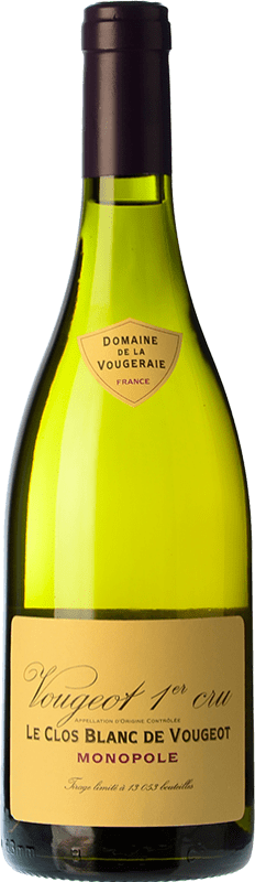 Free Shipping | White wine Domaine de La Vougeraie Blanc Premier Cru Aged A.O.C. Clos de Vougeot Burgundy France Chardonnay, Pinot Grey, Pinot White Organic 75 cl