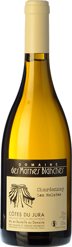 Free Shipping | White wine Marnes Blanches Les Molates Ouillé Aged A.O.C. Côtes du Jura Jura France Chardonnay Organic 75 cl