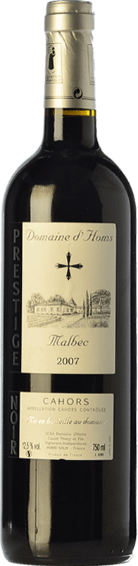 Free Shipping | Red wine Domaine d'Homs Prestige Noir Young A.O.C. Cahors Piemonte France Malbec 75 cl