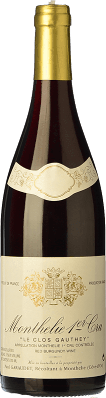 Free Shipping | Red wine Paul Garaudet Premier Cru Le Clos Gauthey Aged A.O.C. Monthélie Burgundy France Pinot Black 75 cl