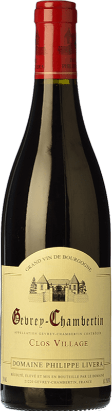 Kostenloser Versand | Rotwein Philippe Livera Clos Village Alterung A.O.C. Gevrey-Chambertin Burgund Frankreich Spätburgunder 75 cl