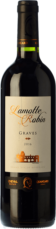 Envío gratis | Vino tinto Domaine Quancard Lamotte Robin Crianza A.O.C. Graves Burdeos Francia Merlot, Cabernet Sauvignon, Cabernet Franc 75 cl