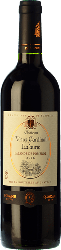 Kostenloser Versand | Rotwein Quancard Château Vieux Cardinal Lafaurie Alterung A.O.C. Lalande-de-Pomerol Bordeaux Frankreich Merlot, Cabernet Sauvignon, Cabernet Franc 75 cl