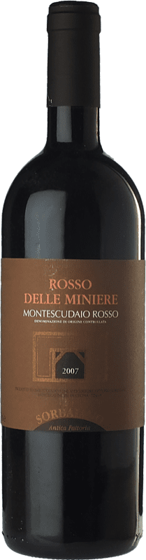 26,95 € | Red wine Sorbaiano Rosso delle Miniere D.O.C. Montescudaio Tuscany Italy Sangiovese, Cabernet Franc, Malvasia Black Bottle 75 cl