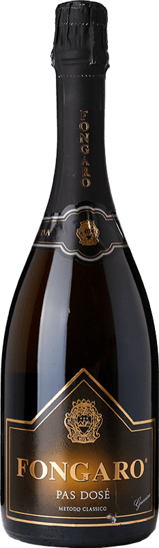 Free Shipping | White sparkling Fongaro Pas Dosé Etichetta Nera Brut Nature Reserve D.O.C. Monti Lessini Veneto Italy Durella Organic 75 cl