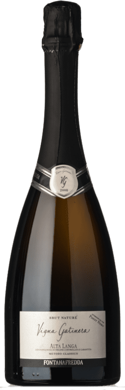Kostenloser Versand | Weißer Sekt Fontanafredda Vigna Gatinera Brut — Herb D.O.C. Alta Langa Piemont Italien Pinot Noir — Spätburgunder 75 cl