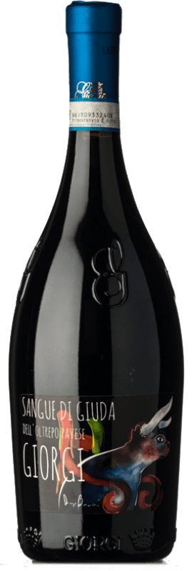 Envoi gratuit | Vin doux Giorgi Sangue di Giuda Il Toro D.O.C. Oltrepò Pavese Lombardia Italie Barbera, Croatina, Vespolina, Rara, Ughetta 75 cl