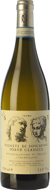 Envio grátis | Vinho branco Inama Classico Vigneti di Foscarino D.O.C. Soave Vêneto Itália Garganega 75 cl