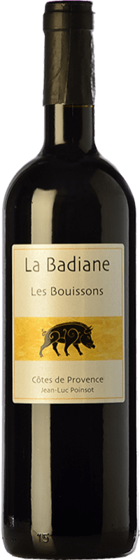 Free Shipping | Red wine La Badiane Les Bouissons Aged A.O.C. Côtes de Provence Provence France Monastrell, Carignan, Cinsault 75 cl