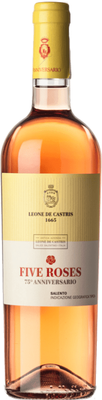 免费送货 | 玫瑰酒 Leone De Castris Five Roses Anniversario 年轻的 I.G.T. Salento 普利亚大区 意大利 Malvasia Black, Negroamaro 75 cl