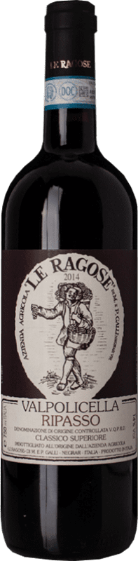 19,95 € | Красное вино Le Ragose D.O.C. Valpolicella Ripasso Венето Италия Corvina, Rondinella, Corvinone 75 cl