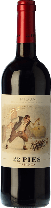 Бесплатная доставка | Красное вино Locos por el Vino 22 Pies старения D.O.Ca. Rioja Ла-Риоха Испания Tempranillo 75 cl