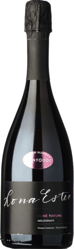 Free Shipping | Rosé sparkling Lona Ester Rosé Brut Nature D.O.C. Trento Trentino-Alto Adige Italy Pinot Black, Chardonnay 75 cl