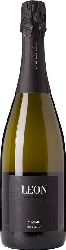Free Shipping | White Sparkling Wine Masari Dosaggio Zero Leon Brut Nature D.O.C. Monti Lessini Veneto Italy Durella 75 cl