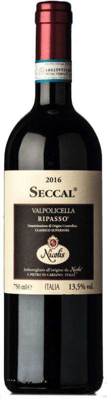 Envio grátis | Vinho tinto Nicolis Seccal D.O.C. Valpolicella Ripasso Vêneto Itália Corvina, Rondinella, Molinara, Croatina 75 cl