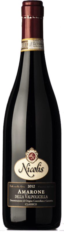 Бесплатная доставка | Красное вино Nicolis Classico D.O.C.G. Amarone della Valpolicella Венето Италия Corvina, Rondinella, Molinara, Croatina 75 cl