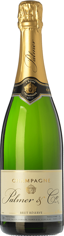 38,95 € | Weißer Sekt Palmer & Co Brut — Herb Reserve — Gereift A.O.C. Champagne Champagner Frankreich Pinot Noir — Spätburgunder, Chardonnay, Pinot Meunier — Schwarzriesling 75 cl