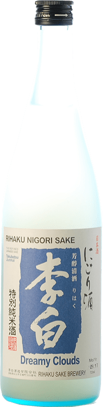 32,95 € Free Shipping | Sake Rihaku Shuzo Nigori Dreamy Clouds Japan Bottle 72 cl