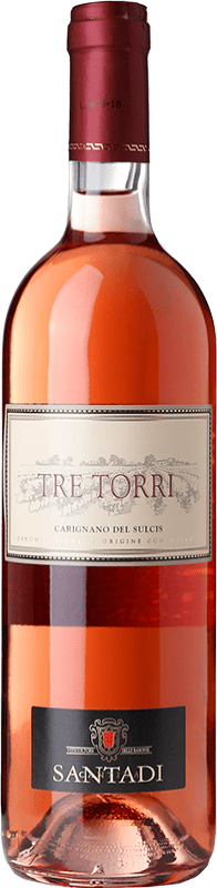 7,95 € Free Shipping | Rosé wine Santadi Rosato Tre Torri D.O.C. Carignano del Sulcis