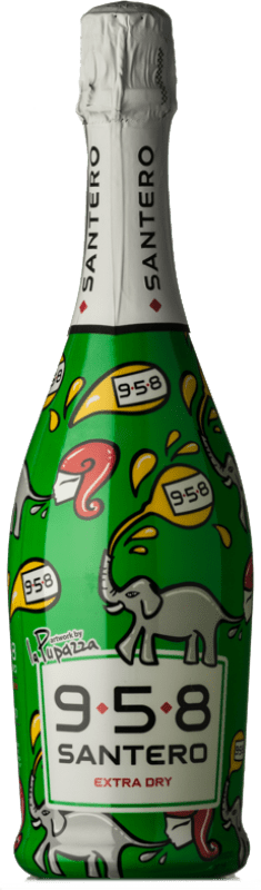 9,95 € Envio grátis | Espumante branco Santero 958 Extradry La Pupazza Elephants Extra Seco D.O.C. Piedmont